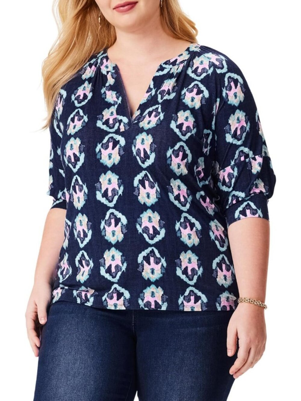 Stylish Women's Ocean Batik Print Top | Lightweight, Trendy, Versatile Wear